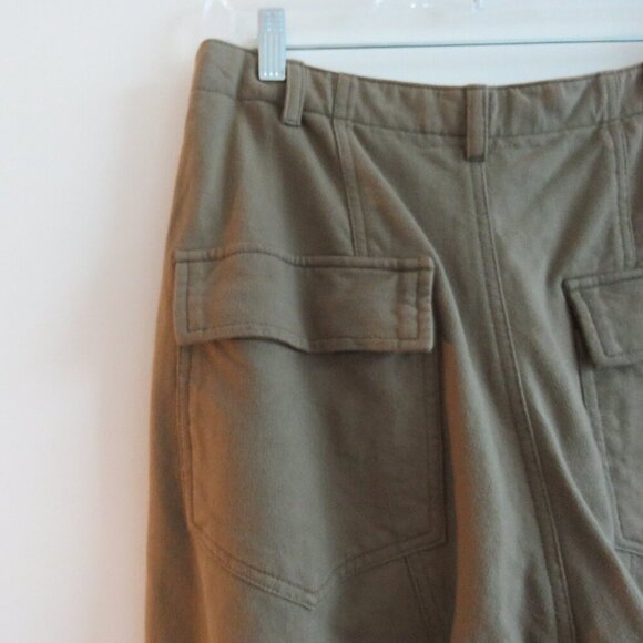 ACACIA Dublin Pant in Moss Green Cotton Raw Hem Casual Travel Vacation - Size S - Picture 13 of 16